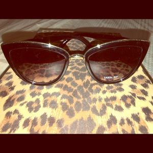 Black and Gold Cateye sun glasses